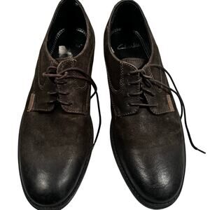 Clark’s Brown Leather Shoestring Tie Casual Business Dress Shoes Men's 9M